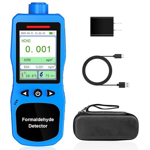 Formaldehyde Detector, Rechargeable HCHO Monitor with Vibration, Visual & Sound Alarms, Temperature Humidity Meter, Formaldehyde Air Quality Tester for Home, Work in Kuwait
