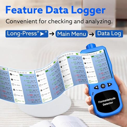 Formaldehyde Detector, Rechargeable HCHO Monitor with Vibration, Visual & Sound Alarms, Temperature Humidity Meter, Formaldehyde Air Quality Tester for Home, Work in Kuwait