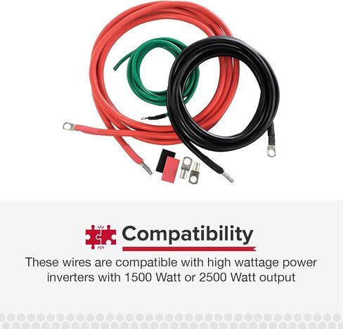 Cobra 10’ Cobra Cable Installation Kit for High Wattage Power Inverters - Compatible With 1500 Watt and 2500 Watt Output Power Inverters in Kuwait