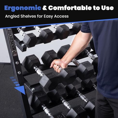 LIONSCOOL Adjustable Dumbbell Rack Stand, 4 Tier Heavy Duty Weight Storage Dumbbell Rack for Dumbbells & Kettlebells, Compact Space-Saving Organizer Stand for Home Gym, 1000+ LB Capacity in Kuwait