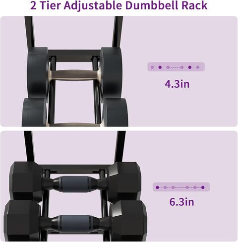 HavenlyYouth Dumbbell Rack, Gym Storage Rack, Weight Rack for Home Gym, Dumbbells, Kettlebells, Yoga Mats & More Space-Saving Home Gym Organizer in Kuwait