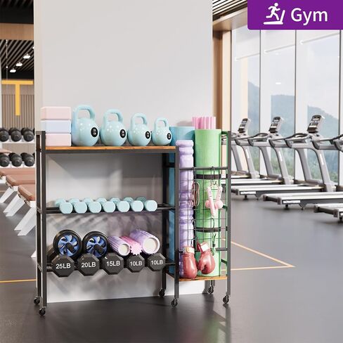 HavenlyYouth Dumbbell Rack, Gym Storage Rack, Weight Rack for Home Gym, Dumbbells, Kettlebells, Yoga Mats & More Space-Saving Home Gym Organizer in Kuwait