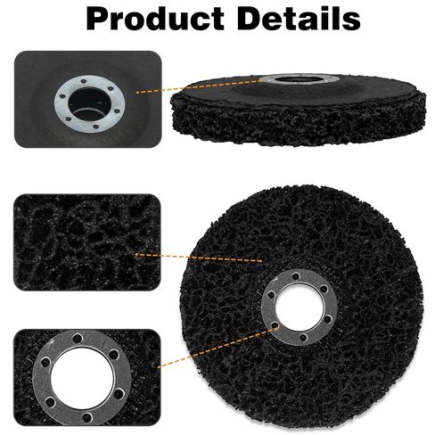 عبوتان من عجلة تجريد الطلاء مقاس 4.5 بوصة × 7/8 بوصة لقرص إزالة طلاء طاحونة الزاوية للطلاء والصدأ والطلاء وإزالة اللحام والأكسدة (أسود) in Kuwait