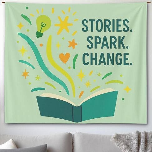 Adventure Reading Tapestry for Room Roathetic ، Doodle "Turn Page Start the Adventure" Tapestries ، Hangings Inspirational Wall Decoring ، Decord Room Aealthetic ، Decorations ، Gift for Family in Kuwait