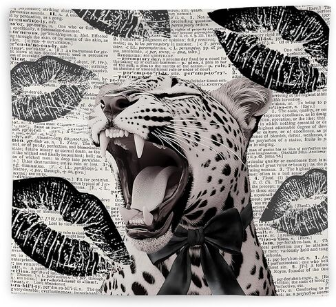 WNAGT Retro Trendy Leopard Tapestry Wall Hanging, Cheetah Leopard Room Decor, Vintage Funky Cheetah Print Lips Wall Blanket Decor for Girls Bedroom Dorm Apartment Home, 50x60 Inch in Kuwait
