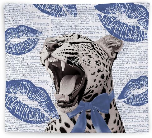 WNAGT Retro Trendy Leopard Tapestry Wall Hanging, Cheetah Leopard Room Decor, Vintage Funky Cheetah Print Lips Wall Blanket Decor for Girls Bedroom Dorm Apartment Home, 50x60 Inch in Kuwait