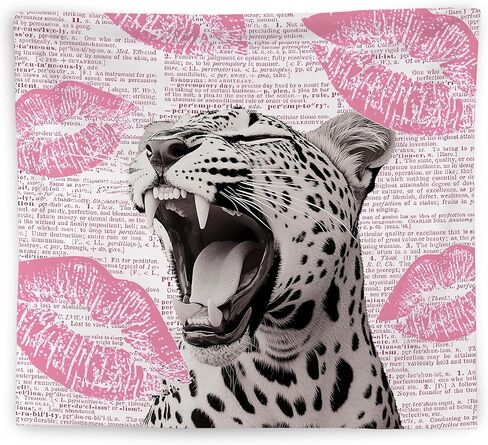 WNAGT Retro Trendy Leopard Tapestry Wall Hanging, Cheetah Leopard Room Decor, Vintage Funky Cheetah Print Lips Wall Blanket Decor for Girls Bedroom Dorm Apartment Home, 50x60 Inch in Kuwait