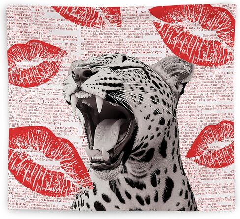 WNAGT Retro Trendy Leopard Tapestry Wall Hanging, Cheetah Leopard Room Decor, Vintage Funky Cheetah Print Lips Wall Blanket Decor for Girls Bedroom Dorm Apartment Home, 50x60 Inch in Kuwait