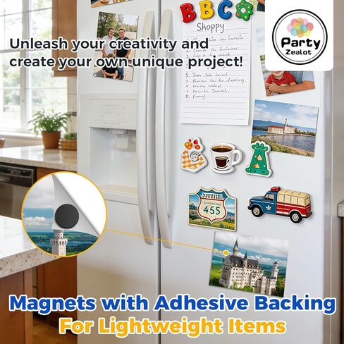 24 قطعة من مغناطيسات دائرية مقاس 2.2 بوصة من Party Zealot مع دعامة لاصقة، نقاط مغناطيسية لاصقة 80 مل قابلة للتقشير واللصق، مغناطيس دائري لاصق مسبقًا لمشاريع الحرف اليدوية والثلاجة البيضاء، منظمة in Kuwait