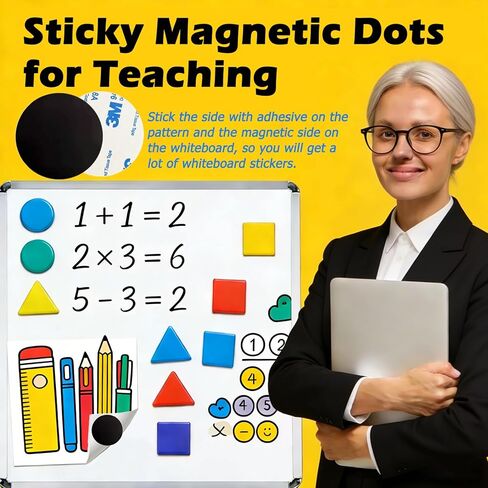 20 قطعة من النقاط المغناطيسية الكبيرة المستديرة مع دعامة لاصقة، نقطة مغناطيسية 45 مم مع لاصق ذاتي لمشاريع الحرف اليدوية DIY السبورة البيضاء والثلاجة in Kuwait
