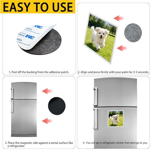 20 قطعة من النقاط المغناطيسية الكبيرة المستديرة مع دعامة لاصقة، نقطة مغناطيسية 45 مم مع لاصق ذاتي لمشاريع الحرف اليدوية DIY السبورة البيضاء والثلاجة in Kuwait