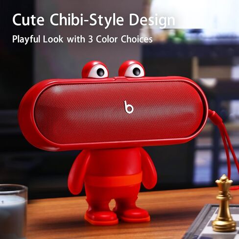Protective Stand for Beats Pill (2024 Model) Portable Bluetooth Speaker, Scratch & Shock Resistant Cover with Precise Cutouts and Enhanced Sound Direction, Classic Big-Mouth Figurine Design (Red) in Saudi Arabia
