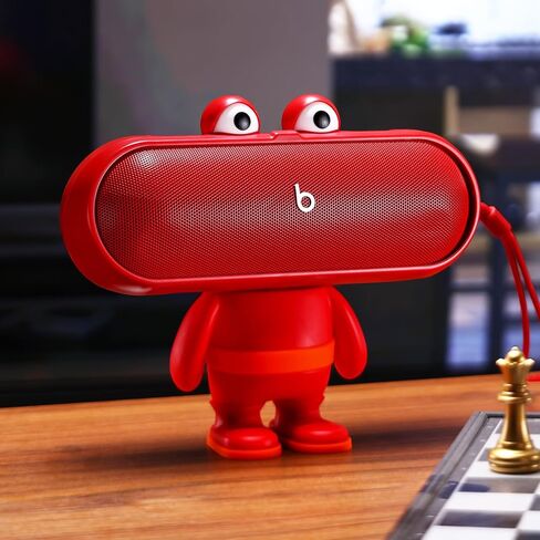 Protective Stand for Beats Pill (2024 Model) Portable Bluetooth Speaker, Scratch & Shock Resistant Cover with Precise Cutouts and Enhanced Sound Direction, Classic Big-Mouth Figurine Design (Red) in Saudi Arabia