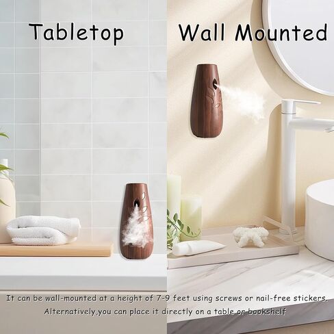 Automatic Spray Dispenser,(2-Pack) Adjustable Air Freshener Dispenser, Wall Mounted or Standing Aerosol Sprayer for Living Room Bathroom Bedroom Hotel Office Commercial Place (Dark Wood) in Kuwait