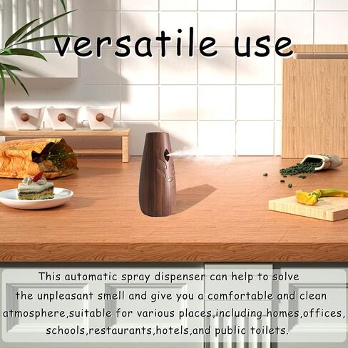 Automatic Spray Dispenser,(2-Pack) Adjustable Air Freshener Dispenser, Wall Mounted or Standing Aerosol Sprayer for Living Room Bathroom Bedroom Hotel Office Commercial Place (Dark Wood) in Kuwait