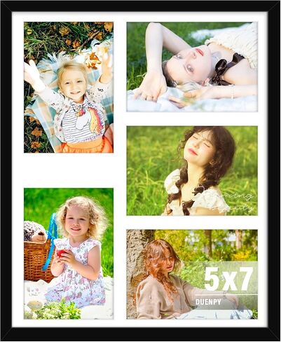 إطار صورة DUENPY مقاس 13 × 17، وإطار صورة مجمعة، يتضمن العرض ثلاث صور مقاس 4 × 4، وصورتين مقاس 4 × 6 وصورتين مقاس 6 × 8، للعرض الأفقي المتوفر للتركيب على الحائط والرأسي، باللون الأسود. in Kuwait