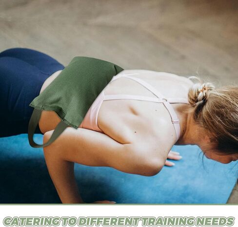 Yoga Sandbag with Handle 2kg Weighted Canvas Bag for Fitness Training and Leg Strengthening, Empty Fillable Sandbag for Yoga Workout and Exercise in Saudi Arabia