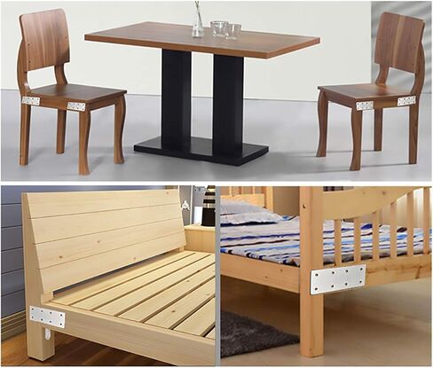 10 Pack 5-1/2" x 2" Flat Mending Plate, 201 Stainless Steel Straight Bracket with Hole, Metal Repair Connector, 1.9 mm Thick in Kuwait