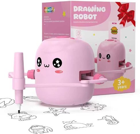 رسم روبوت للأطفال مع 150 بطاقة ، روبوت الرسم التعليمي التفاعلي مع التفاعل الصوتي ، Montessori رسم لعبة التعلم لمدة 5 6 7 8 9 بويز فتيات عيد ميلاد الحاضر in Kuwait