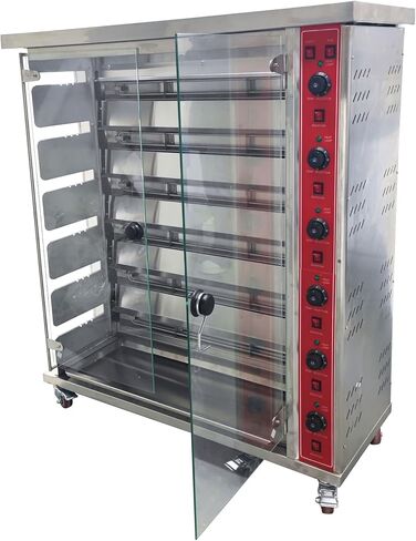 Electric Chicken Roaster Commercial Use Vertical Fully Automatic Rotating Chicken Roaster with Six Rollers, 122°F - 572°F Automatic Rotation, 220V in Saudi Arabia