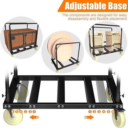 Utility Folding Table Cart, Heavy Duty Table Dolly with Swivel Wheels, Black Panel Cart for Drywall, Lumber, Mattress, Warehouse, Party Events, Grage, Home, Hotel in Kuwait