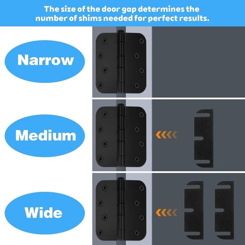 10 Pack Door Hinge Shims 3.5 Inch Door Hinge Spacers Hardware for Interior Door Alignment Easy Gap Filler to Fix Air Leaks Sticking Or Misaligned Doors Trimmable Hinge Spacers Repair Kit in Saudi Arabia