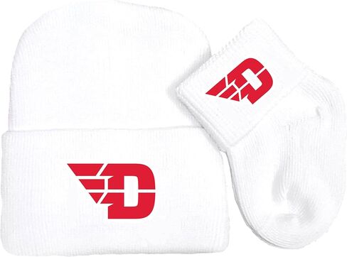 Dayton Flyers Newborn Baby Knit Cap and Socks Set White in Kuwait