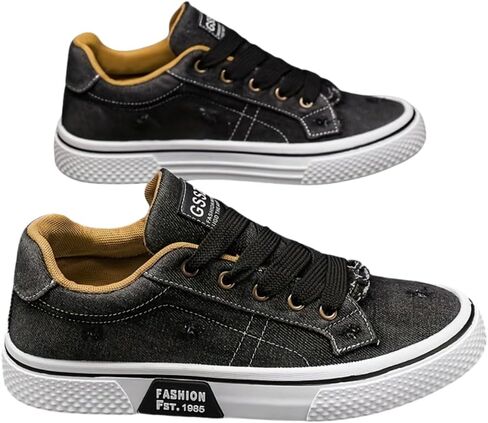 Men's Skate Shoes Trendy Canvas Casual Sports Shoes for Daily Vintage Style Street-Inspired Men's Canvas Sneakers in Kuwait