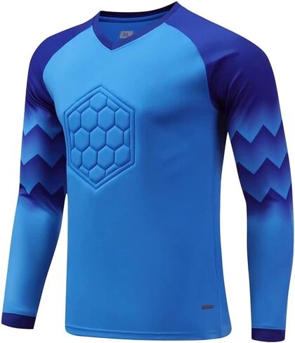 Youth Boys Goalkeeper Soccer Jersey Kids Long Sleeve Soccer Uniform Padded Goalkeeper Shirt Tops in Kuwait
