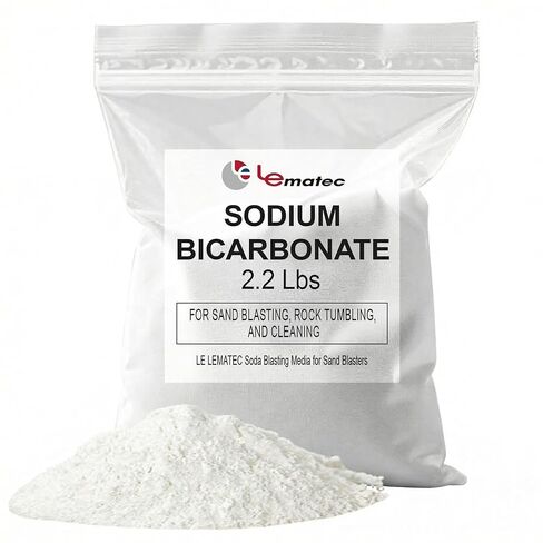 Le Lematec Professional Soda Soda Media - Bicarbonate التقنية الصوديوم للأنظمة الرملية الصناعية وأنظمة الخزانة - طقم بدقة 2.2 رطل - LEI -08-8 in Kuwait