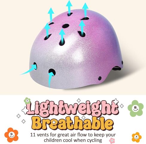 خوذة دراجة للأطفال الصغار، قابلة للتعديل للأطفال الأولاد والبنات، متعددة الرياضات والتهوية للدراجات سكوتر التزلج على الجليد in Kuwait