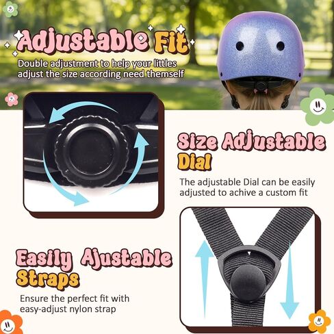 خوذة دراجة للأطفال الصغار، قابلة للتعديل للأطفال الأولاد والبنات، متعددة الرياضات والتهوية للدراجات سكوتر التزلج على الجليد in Kuwait