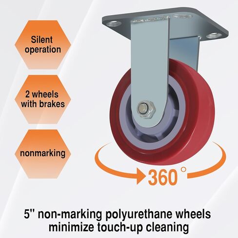 Steel Panel Truck Cart, Flatbed Cart Heavy Duty Drywall Cart Lumber Carts, Platform Trucks with 2500 Lbs Capacity and 4 Swivel Casters, Push Cart with 3 Side Handrails in Kuwait