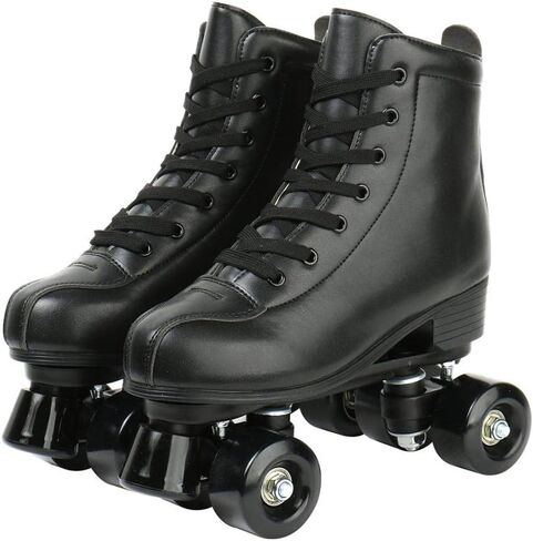 XUDREZ Double-Row Roller Skates for Unisex - PU Leather High-Top Four-Wheel Shiny Skates in Kuwait