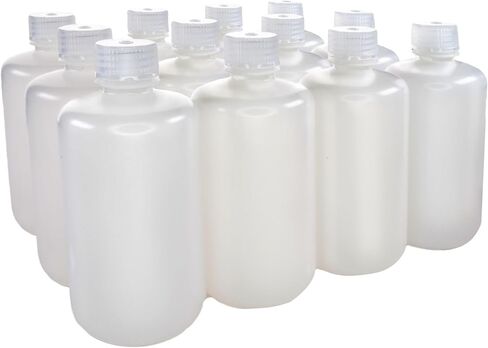 Eisco - عبوة مكونة من 12 زجاجة كاشفة شفافة ذات فم ضيق HDPE سعة 250 مل مع أغطية من مادة البولي بروبيلين، غير معقمة، مانعة للتسرب، مقاومة للمواد الكيميائية، نطاق درجة حرارة -100 إلى 120 درجة مئوية، تخزين ونقل المختبر in Saudi Arabia