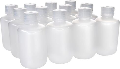 EISCO - Pack of 12, 125mL Narrow Mouth LDPE Translucent Reagent Bottles with Polypropylene Caps, Non-Sterile, Leak-Proof, Chemical Resistant Laboratory Storage Bottles, -100 to 80°C Temperature Range in Saudi Arabia