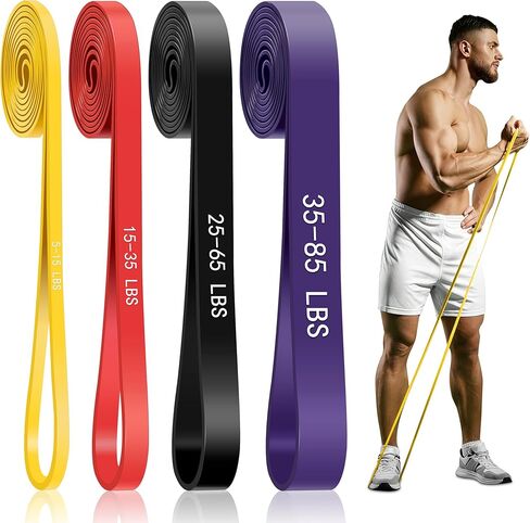Resistance Bands for Working Out, 4-Level Pull Up Assistance Bands, Exercise Bands for Women & Men, Stretch Workout Bands for Full-Body Training, Fitness, Physical Therapy, Pull Up Bands at Home, Gym in Saudi Arabia