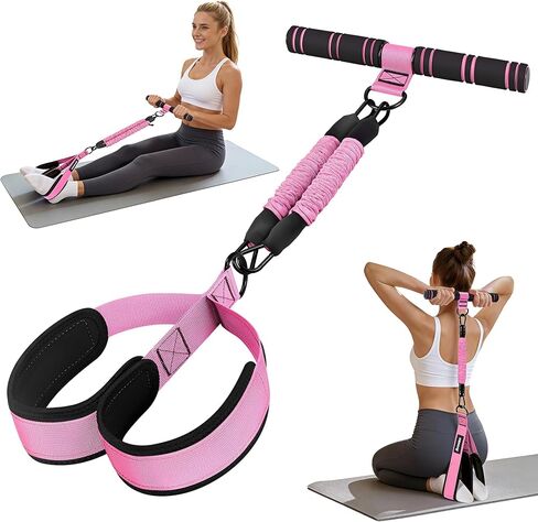 Upgrade Pedal Resistance Band with Handle, Adjustable Tube Foot Pedal Device Puller Exercise Bands, for Abs Arm Leg Waist Workout, Core Pilates, Sit Up Fitness Equipment for Full Body Training in Kuwait