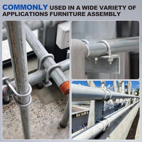 4 مجموعات من مسامير METALLIXITY U (1/4 بوصة (M6) × 2.36 بوصة × 3.18 بوصة)، مجموعات مسامير دائرية على شكل حرف U من الفولاذ الكربوني مع ملحقات - للبناء والأنابيب والمقطورة والسيارات ومثبت زنبرك الأوراق in Saudi Arabia