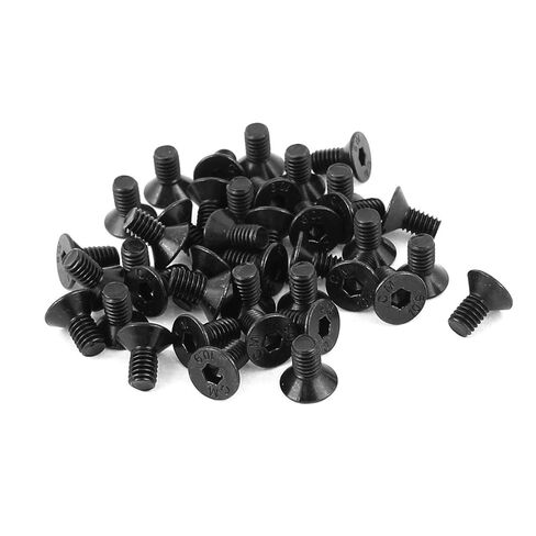 50Pcs Black M4 X 8mm Alloy Steel Hex Socket Flat Head Countersunk Screws Bolts in Saudi Arabia