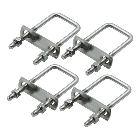 MDEOOSKY 4Pcs Square U-Bolts, 1-5/8"(40mm) Inner Width 100mm Length Carbon Steel M8 with Nuts Frame Plate Round Washers, Replacement for Boats Pipelines Trailers in Saudi Arabia