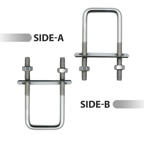 MDEOOSKY 4Pcs Square U-Bolts, 1-5/8"(40mm) Inner Width 100mm Length Carbon Steel M8 with Nuts Frame Plate Round Washers, Replacement for Boats Pipelines Trailers in Saudi Arabia