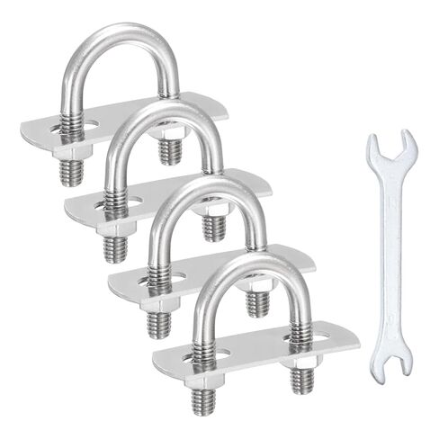 MECCANIXITY 4Pcs M8 U-Bolts, 1.41"(36mm) Inner Width 2.36"(60mm) Length 304 Stainless Steel Round Bend U Bolts with Nuts Frame Plate Washers and Wrench for Trailers Boats Axle Sailboat in Saudi Arabia