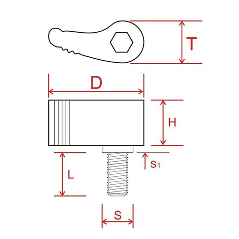 M6 Screws with Handle Thumb Screws Male Threading Rotating Knob Adjustable Thumb Screw Rotating Knob with Single Wing 2pcs in Saudi Arabia