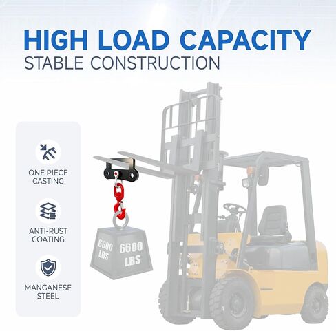Heavy Duty Forklift Lifting Hook - 6600 LBS (3 Ton) Capacity, Single Fork Mount 360° Swivel Fork Hook, Forklift Accessories Fork Lift Attachment for Forklifts in Kuwait