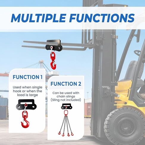 Heavy Duty Forklift Lifting Hook - 6600 LBS (3 Ton) Capacity, Single Fork Mount 360° Swivel Fork Hook, Forklift Accessories Fork Lift Attachment for Forklifts in Kuwait