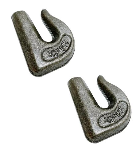 2 Pack 3/8'' Weld-On Chain Hooks Forged Clevis Grab Chain Hooks Heavy Duty Grade 70 Load Limit 6600 LBS Fit Welding onto Tractors or Excavators Truck Forklift Trailers Car in Kuwait