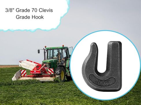 2 Pack 3/8'' Weld-On Chain Hooks Forged Clevis Grab Chain Hooks Heavy Duty Grade 70 Load Limit 6600 LBS Fit Welding onto Tractors or Excavators Truck Forklift Trailers Car in Kuwait