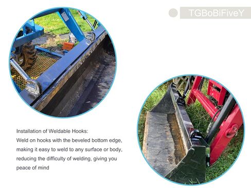 2 Pack 3/8'' Weld-On Chain Hooks Forged Clevis Grab Chain Hooks Heavy Duty Grade 70 Load Limit 6600 LBS Fit Welding onto Tractors or Excavators Truck Forklift Trailers Car in Kuwait