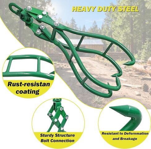 Timber Claw Hook, 4-Claw 28-Inch Log Grapple Tongs with Swivel Steel, 31" Max Opening, 2200LBS Capacity for Tractors, ATVs, Trucks & Forklifts in Kuwait